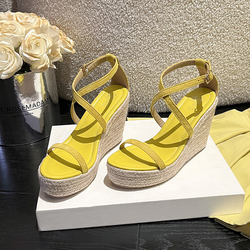 Round toe Espadrille Wedge Sandals