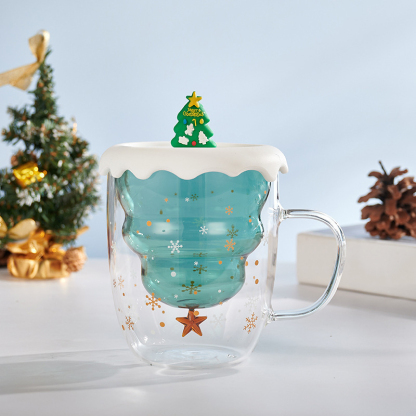 Creative Double-Layer Insulated Christmas Cup