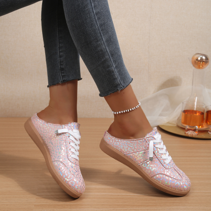 Leopard Print Slingback Flat Mules