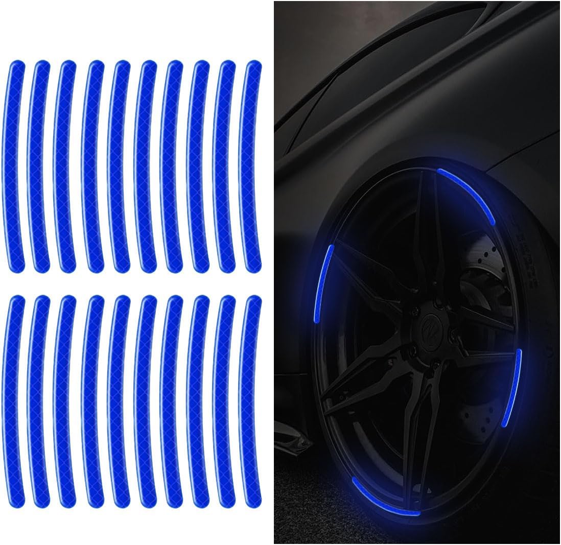 Wheel reflective trim, night safety warning stickers