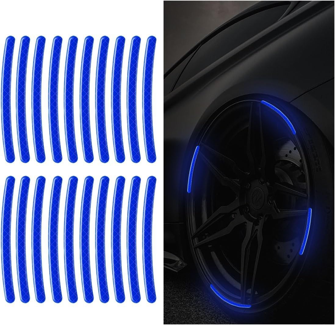 Wheel reflective trim, night safety warning stickers