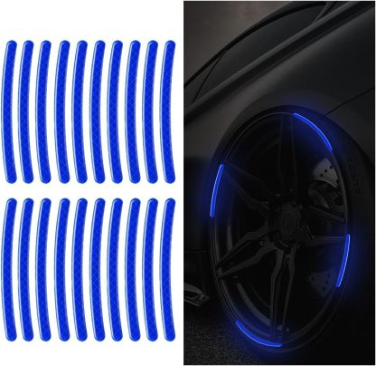 Wheel reflective trim, night safety warning stickers