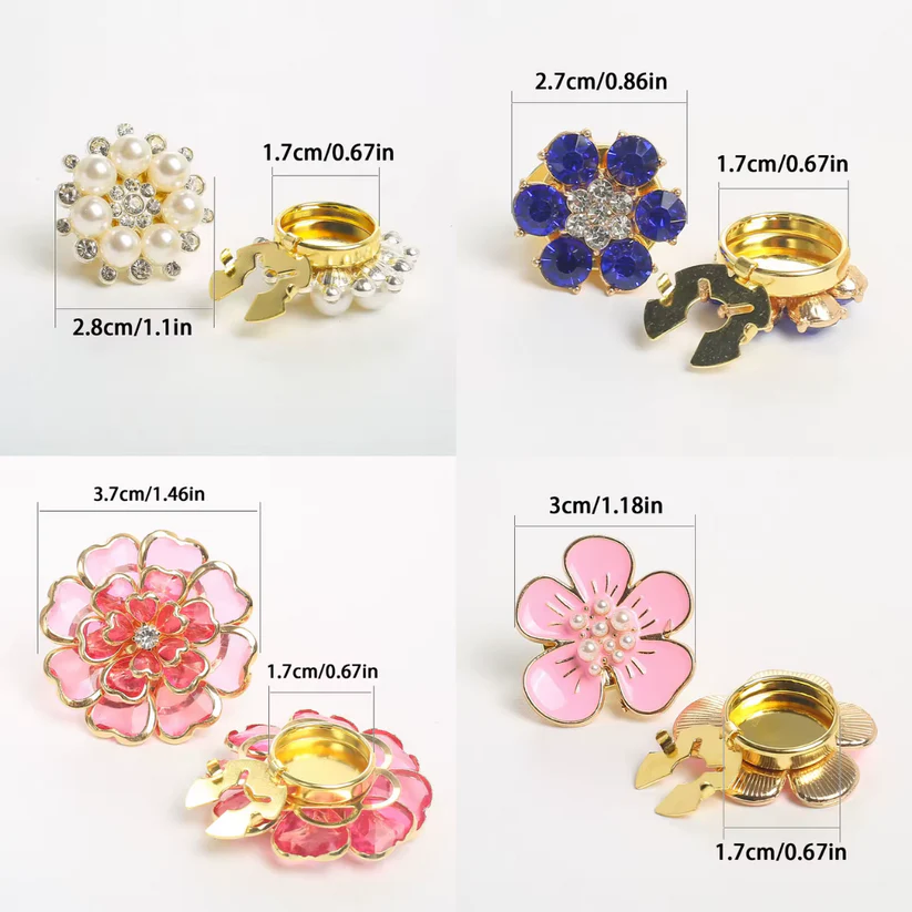 Exquisite Pearl Flower Rhinestone Cufflinks