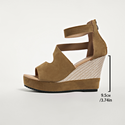 Woven Ankle Strap Wedges