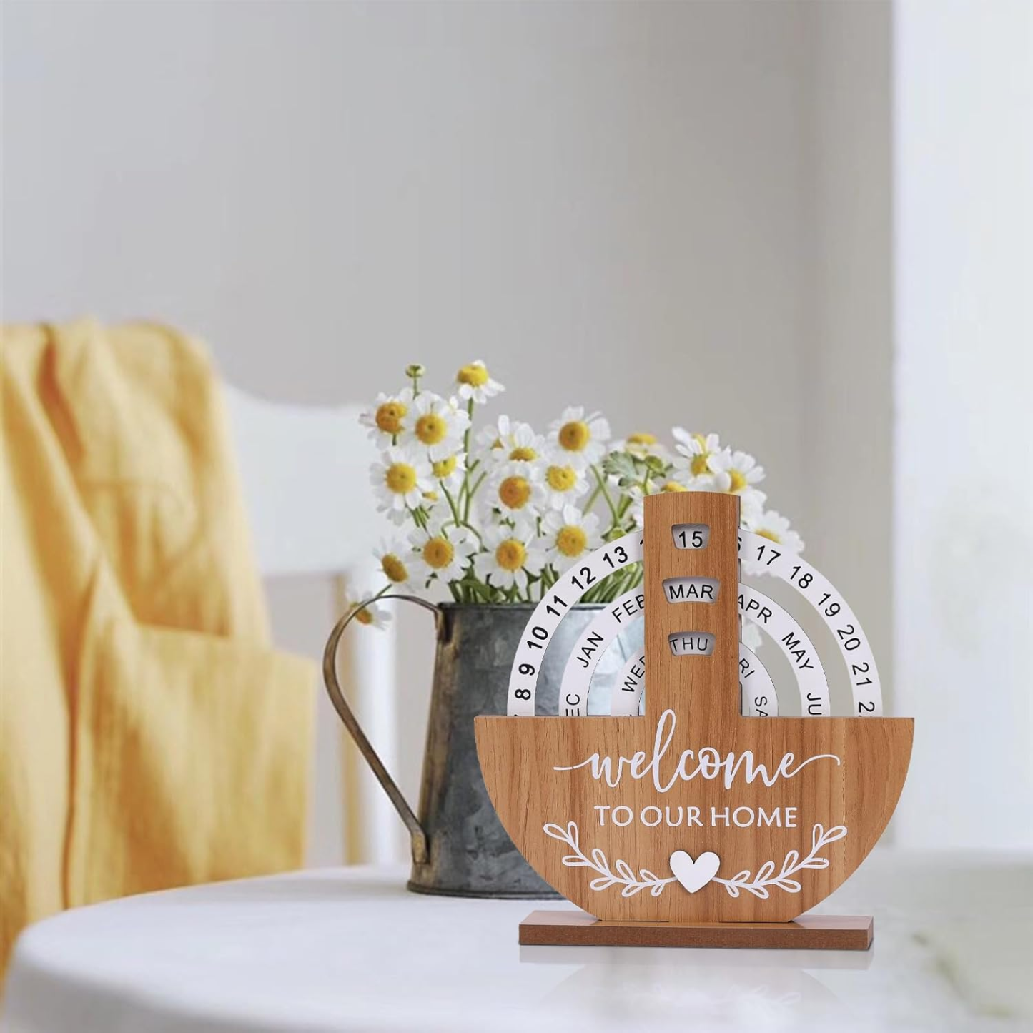 Rotating Wooden Perpetual Calendar