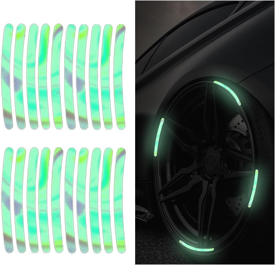 Wheel reflective trim, night safety warning stickers