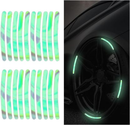 Wheel reflective trim, night safety warning stickers