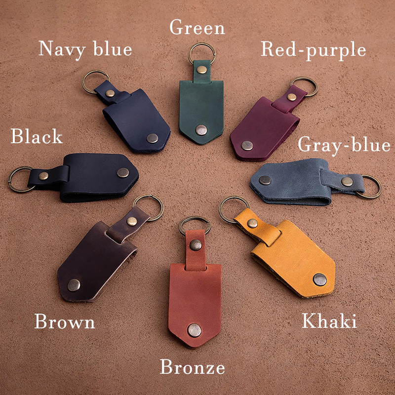 Leather keychain with photo