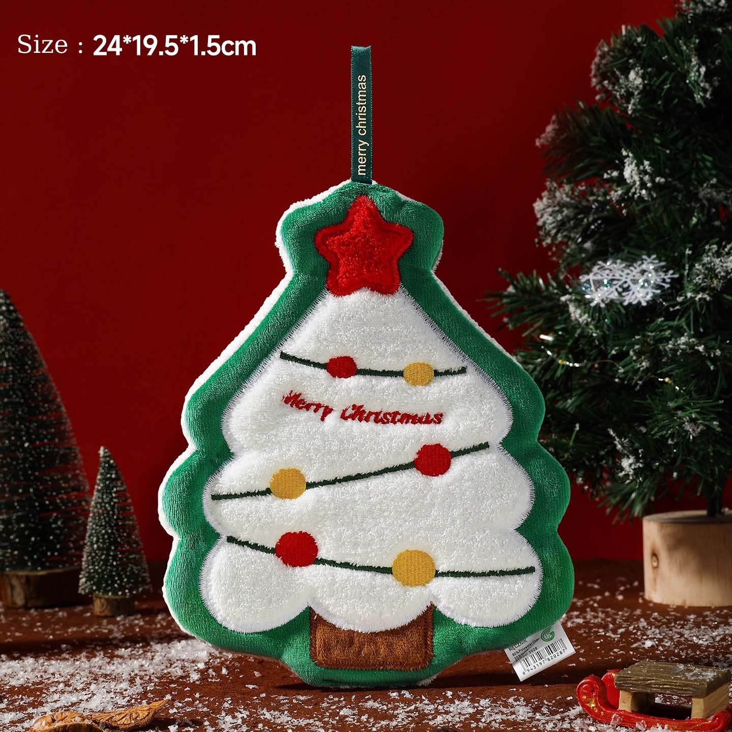 Christmas tree hanging hand towel