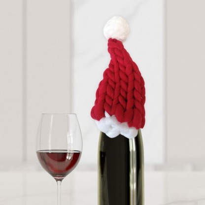 Hand-knitted Christmas hat decorations