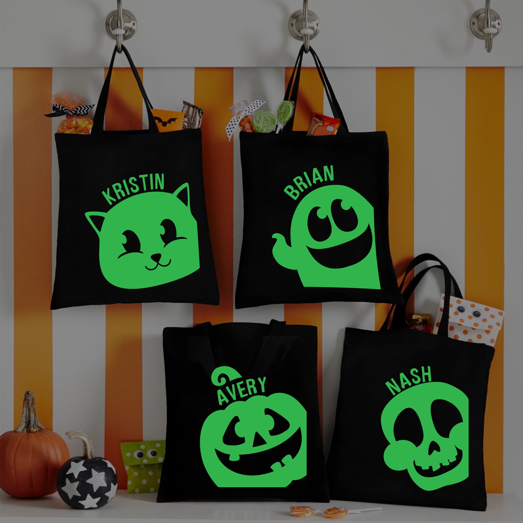 Personalized Glow-in-the-Dark Halloween Candy Bags