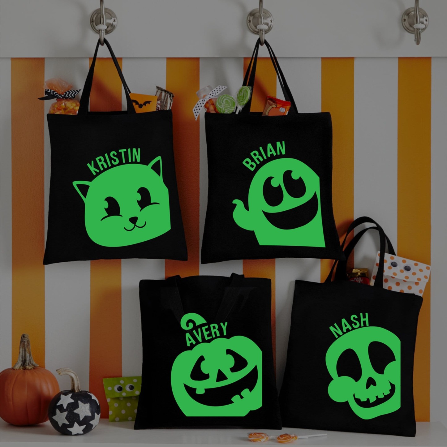 Personalized Glow-in-the-Dark Halloween Candy Bags