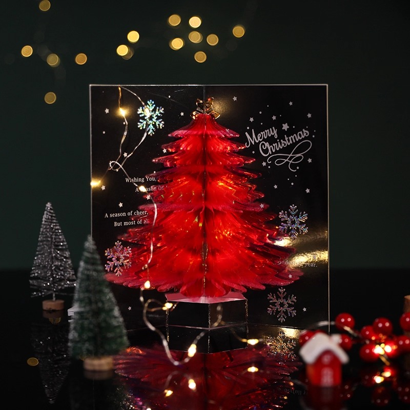 3D Holographic Christmas Tree Pop-up Greeting Card