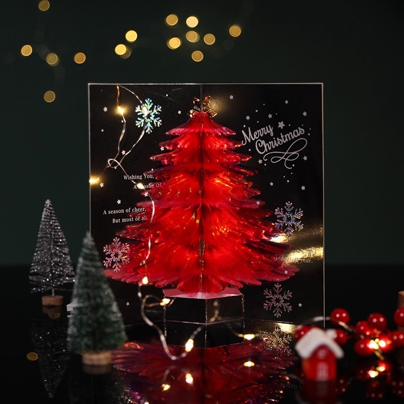 3D Holographic Christmas Tree Pop-up Greeting Card