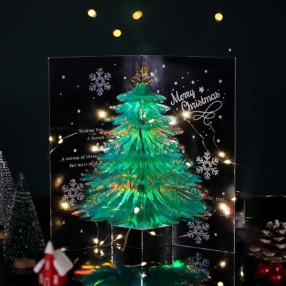 3D Holographic Christmas Tree Pop-up Greeting Card