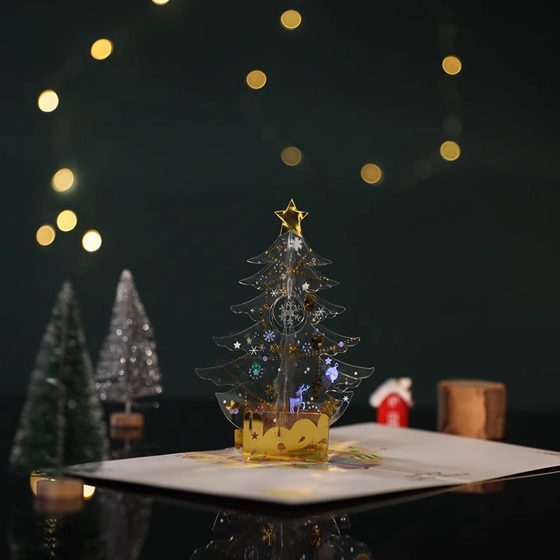 3D Holographic Christmas Tree Pop-up Greeting Card