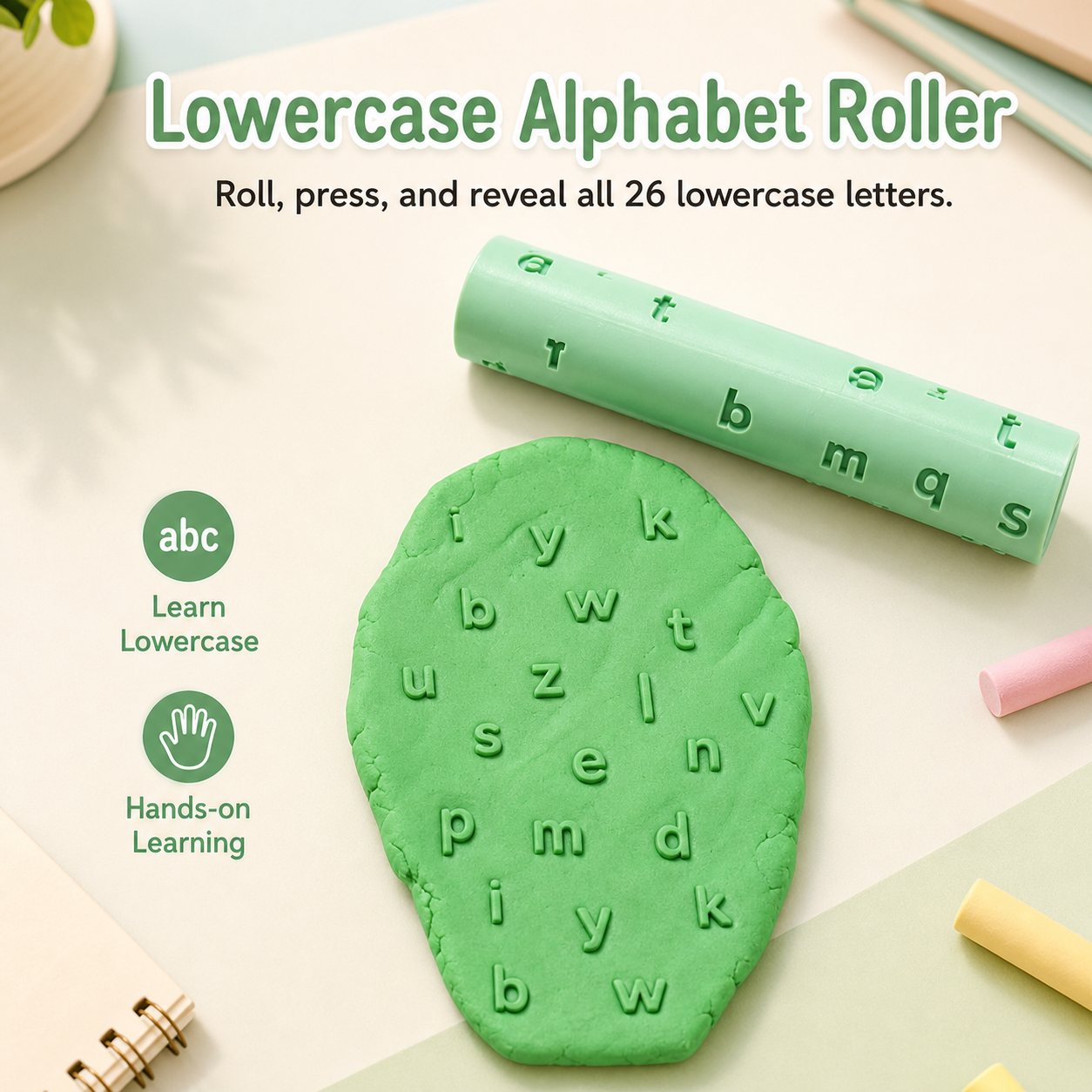 Custom Playdough Word Roller with Words and Symbols Classroom Literacy Gift for Teachers