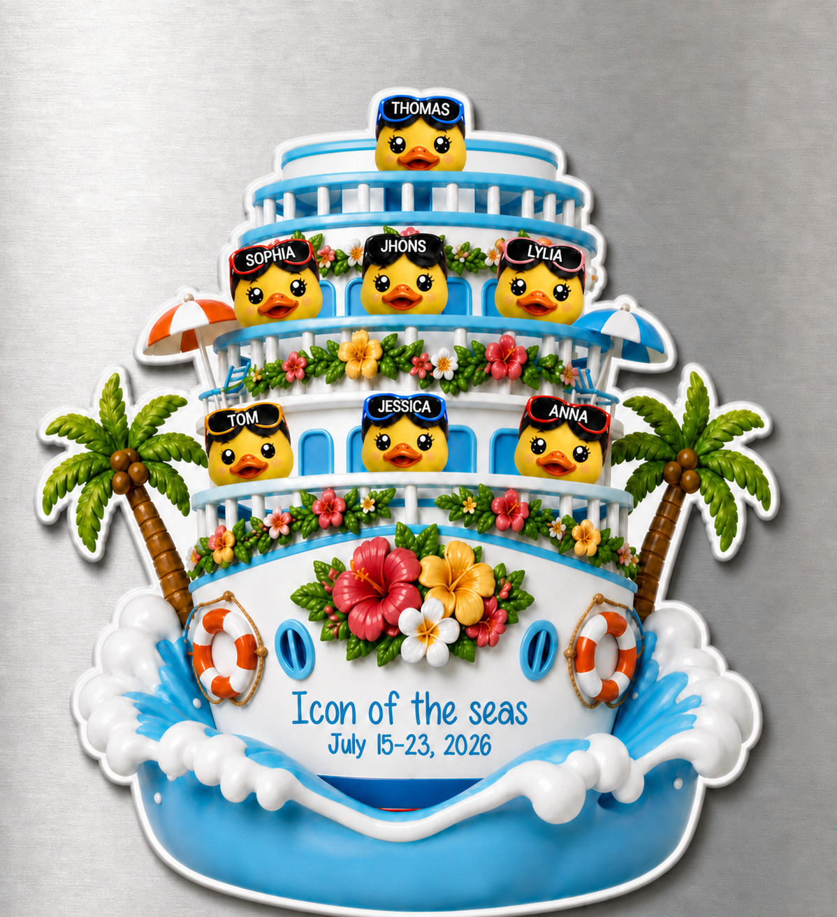 Personalized Vinyl Cruise Ship Magnet with Ship Name, Dates and Family Vacation Gift for Cruise Travelers