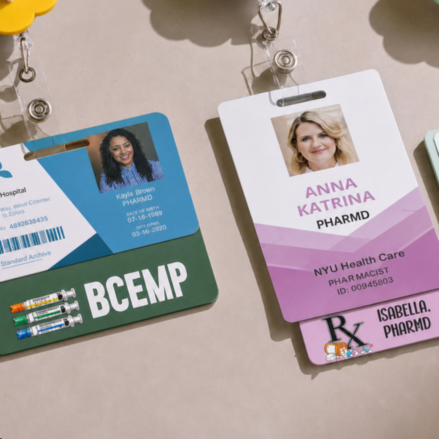 Personalized Acrylic Pharmacy Badge Buddy with Custom Title, Color and Orientation Work Gift for Pharmacists (Sold in pairs)