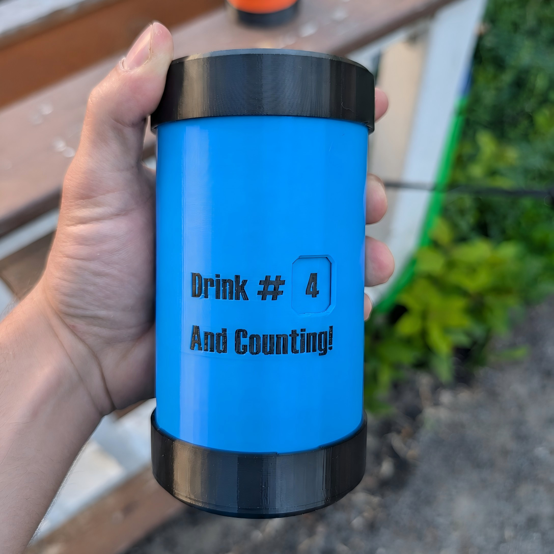 Personalized Mechanical Drink Counter Can Cooler with Text Party Gift for Adults