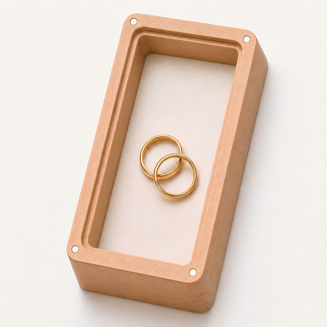 Personalized Calla Lily Wedding Ring Box | Initials & Date