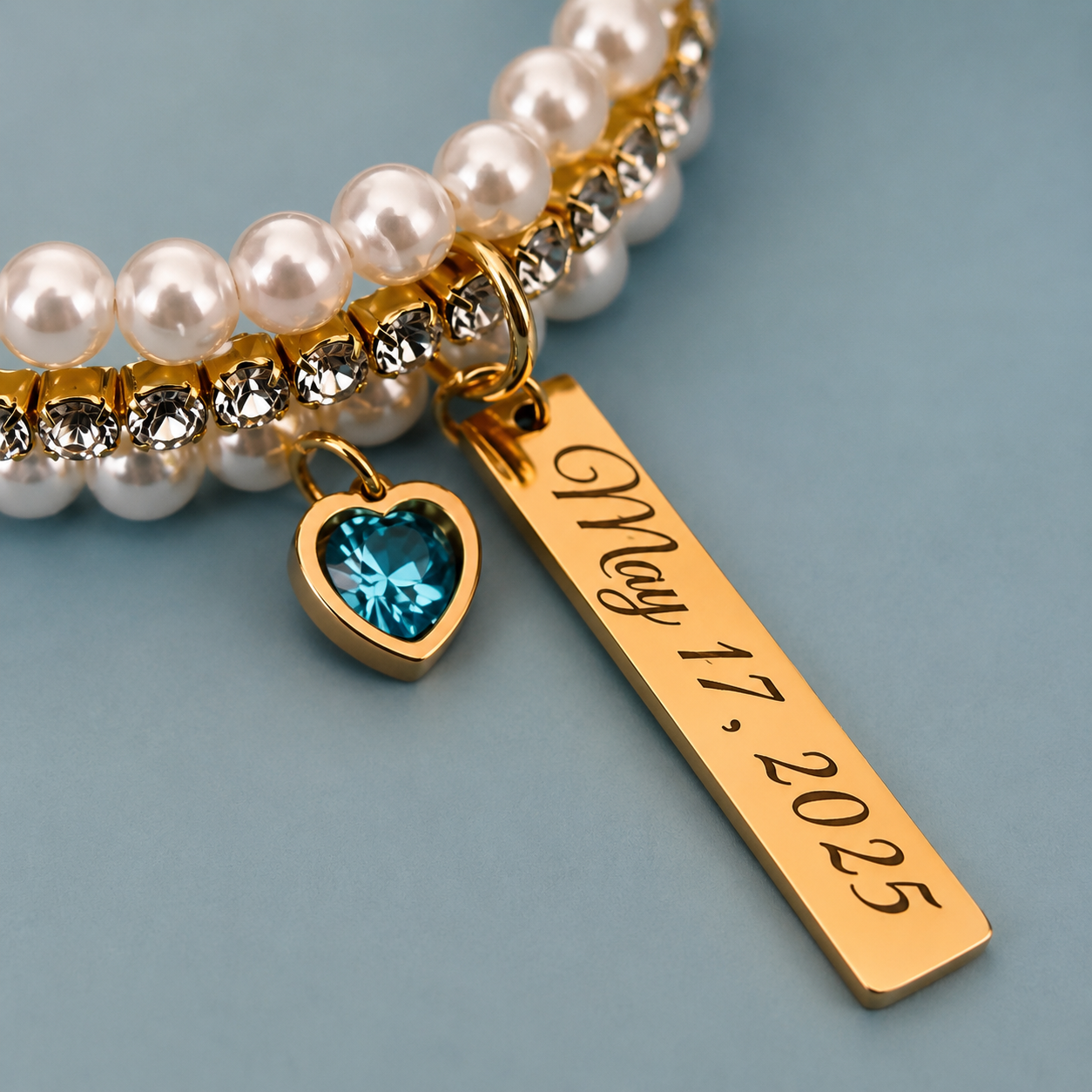 Engraved Bouquet Charm Bride Gift from Mom, Something blue for Bouquet