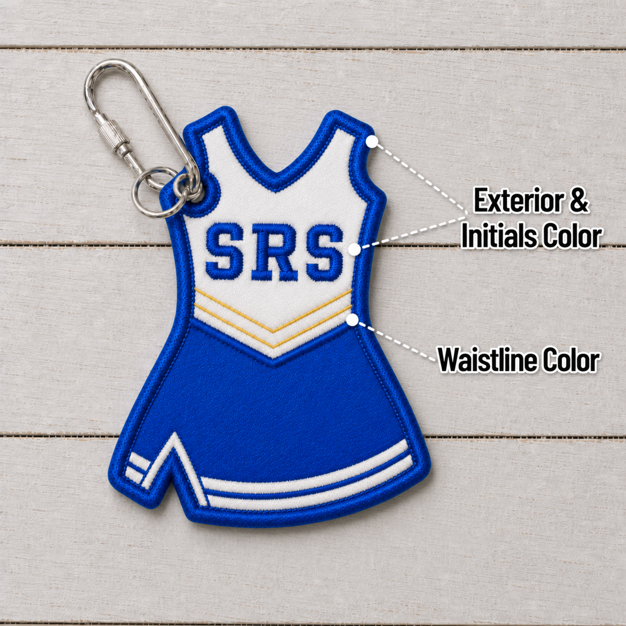 Personalized Embroidered Cheer Uniform Bag Tag with School Initials Team Gift for Cheerleaders