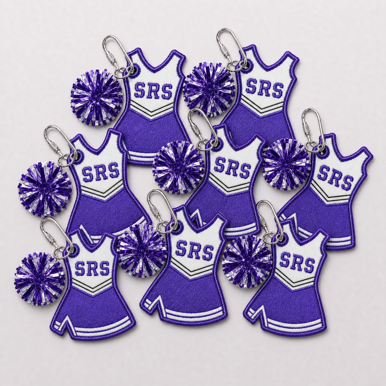Personalized Embroidered Cheer Uniform Bag Tag with School Initials Team Gift for Cheerleaders