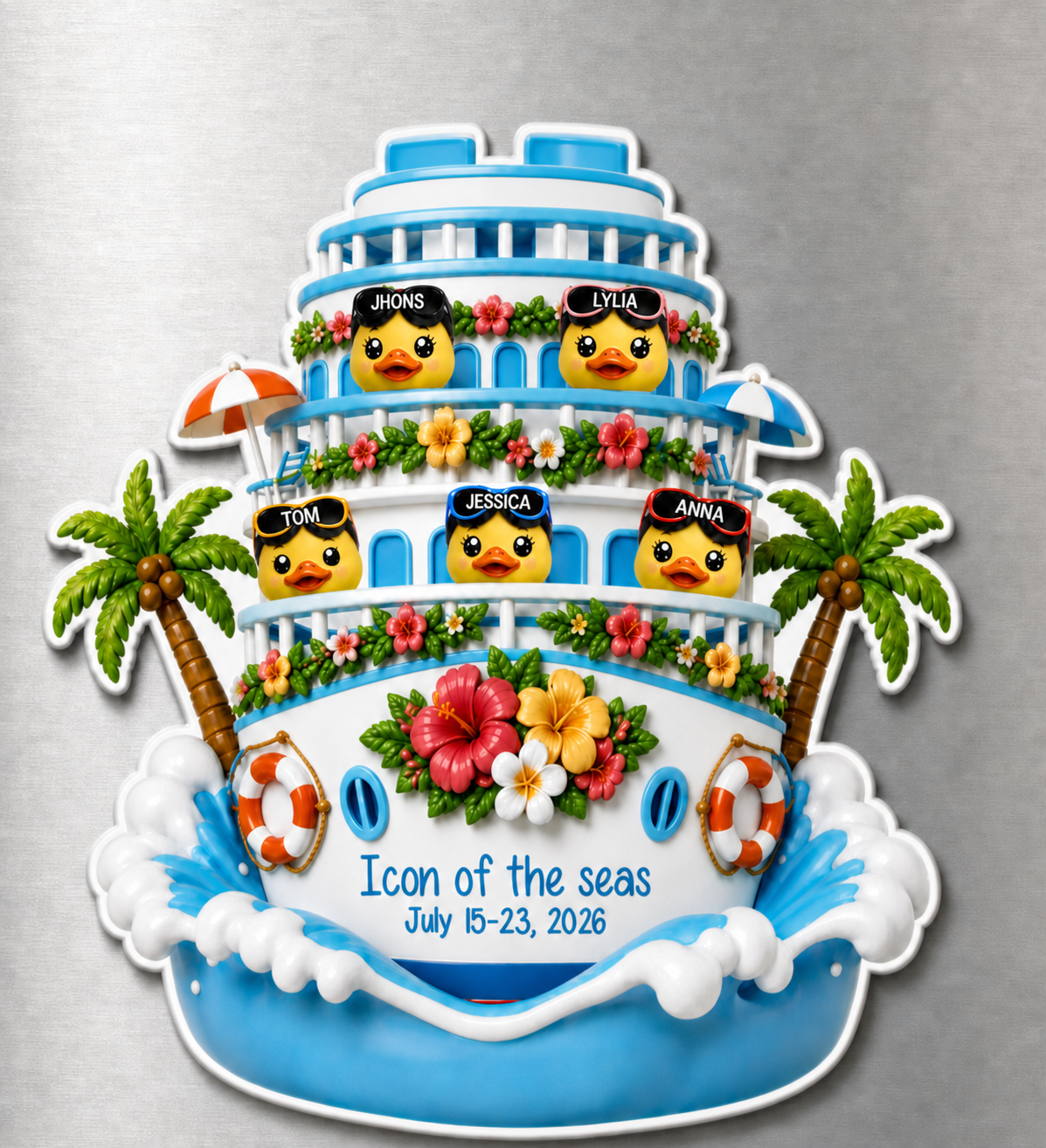 Personalized Vinyl Cruise Ship Magnet with Ship Name, Dates and Family Vacation Gift for Cruise Travelers