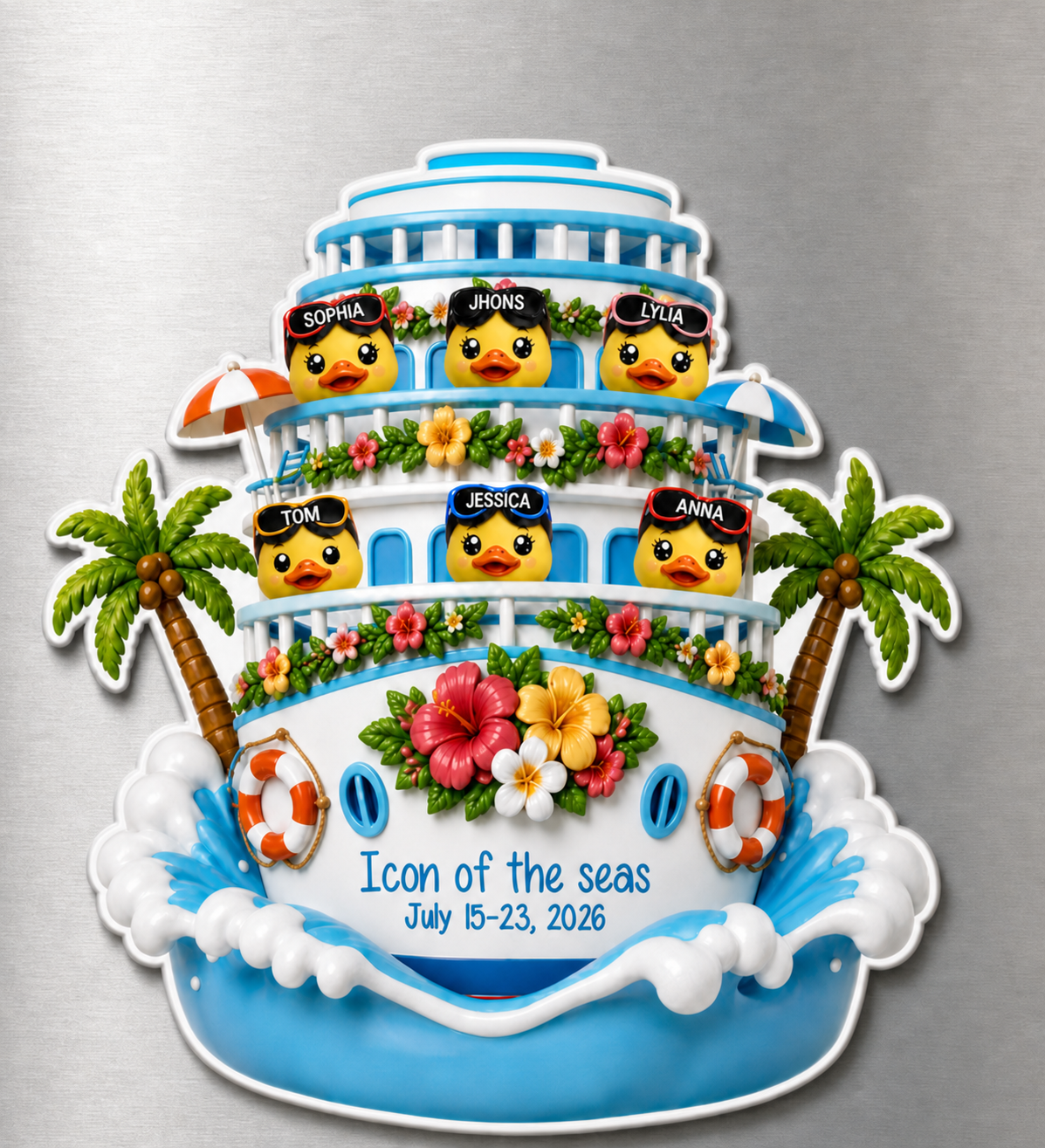 Personalized Vinyl Cruise Ship Magnet with Ship Name, Dates and Family Vacation Gift for Cruise Travelers