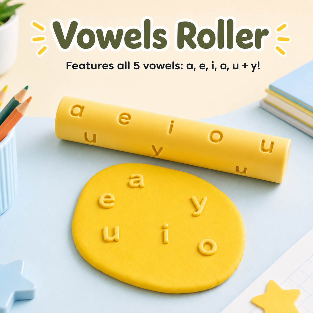 Custom Playdough Word Roller with Words and Symbols Classroom Literacy Gift for Teachers
