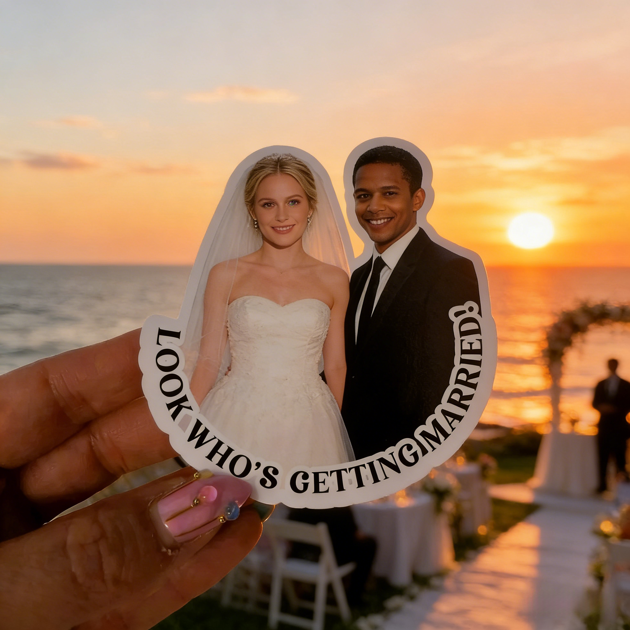 Personalized Photo Wedding Party Stickers, Photo Stickers, Bachelorette Party Favor, Engagement Stickers, Save the Date
