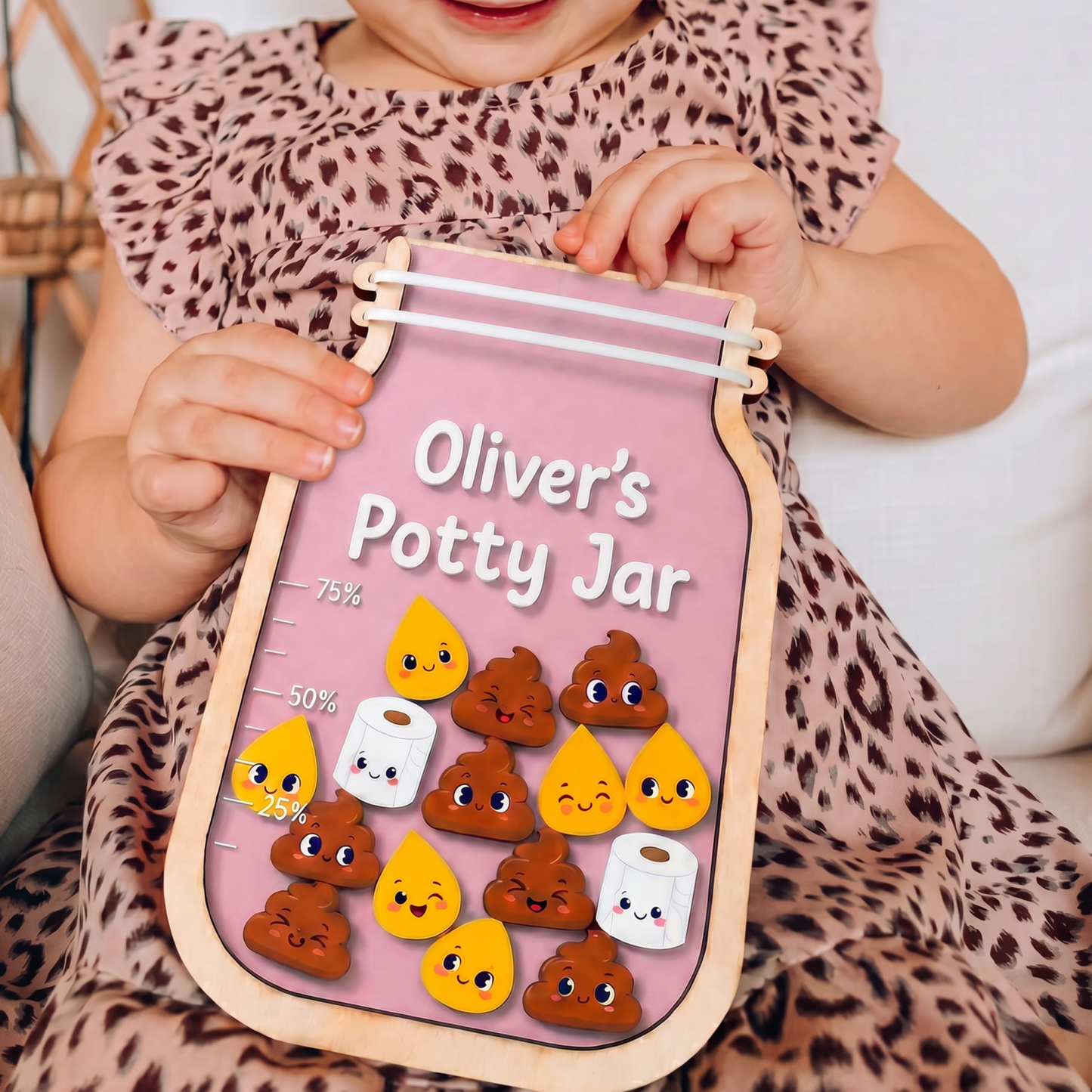 Personalized Wooden Potty Training Reward Jar with Name and Color Toddler Milestone Gift for Parents