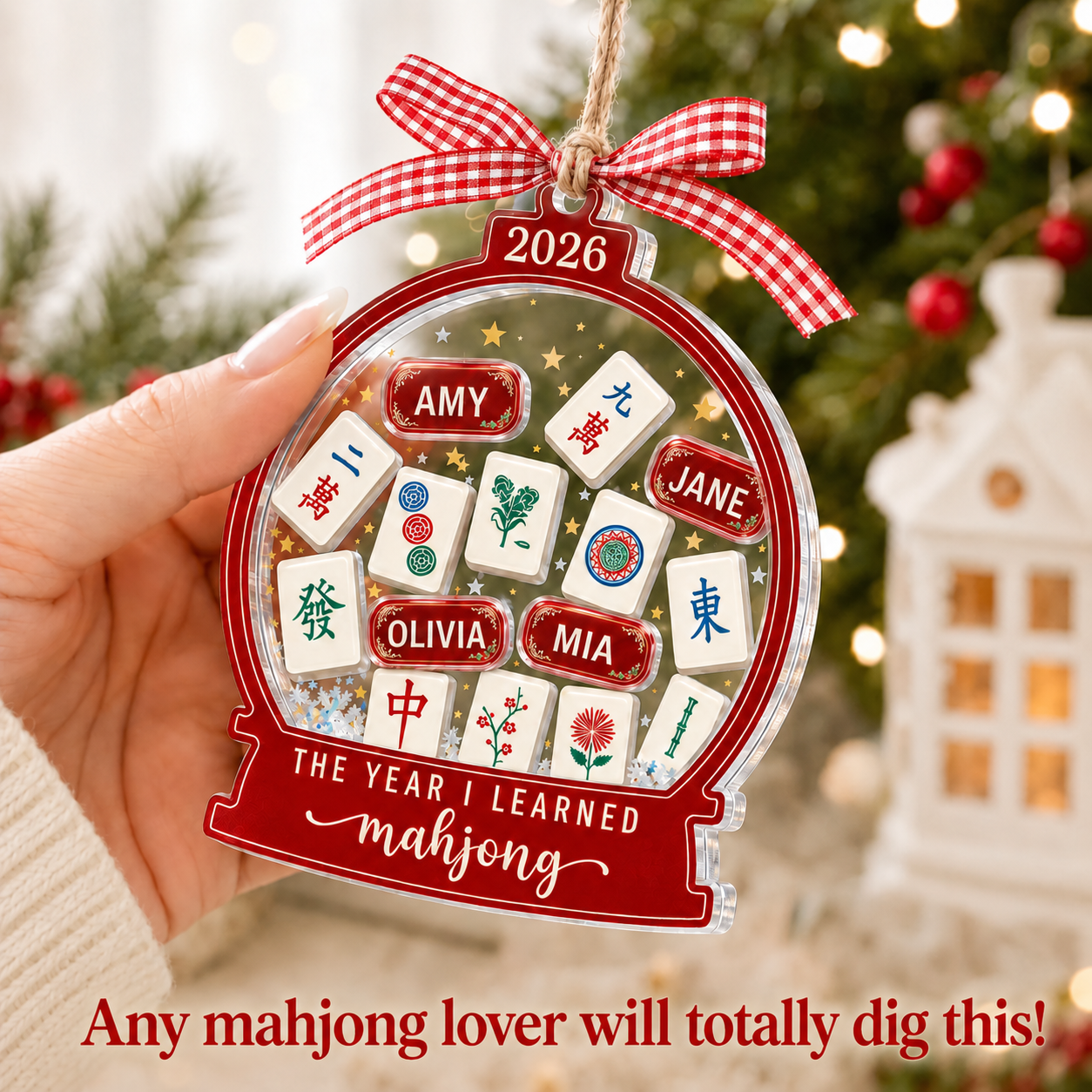 Personalized The Year I Learned Mahjong Christmas Ornament