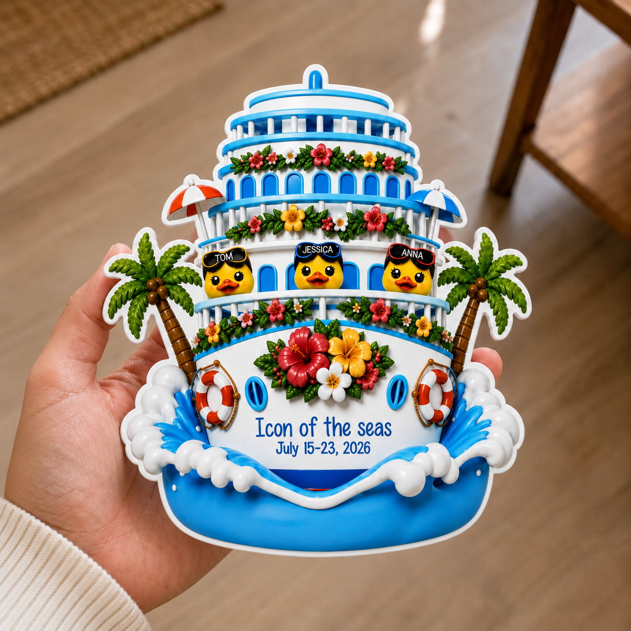 Personalized Vinyl Cruise Ship Magnet with Ship Name, Dates and Family Vacation Gift for Cruise Travelers