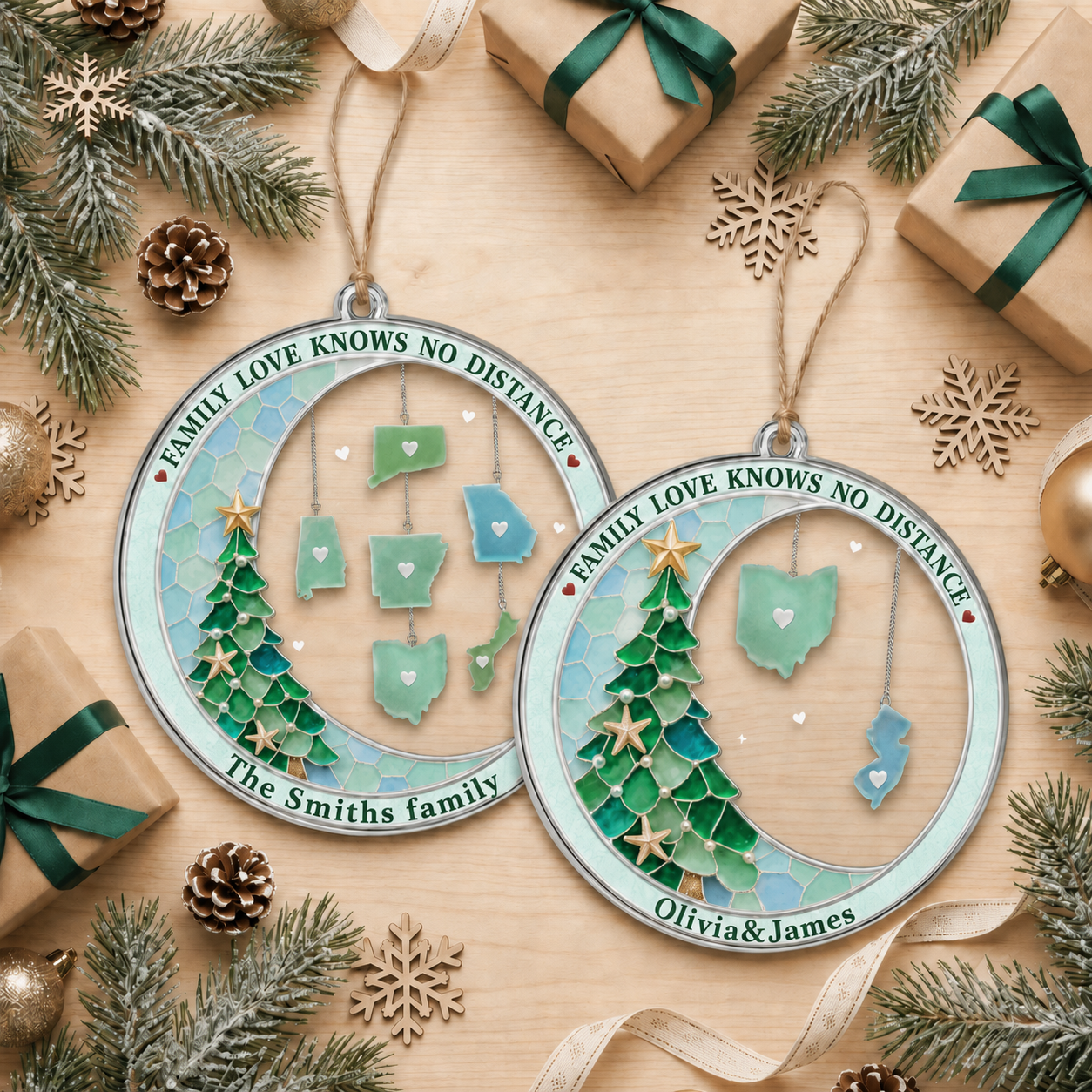 Personalized Family Christmas Tree Ornament