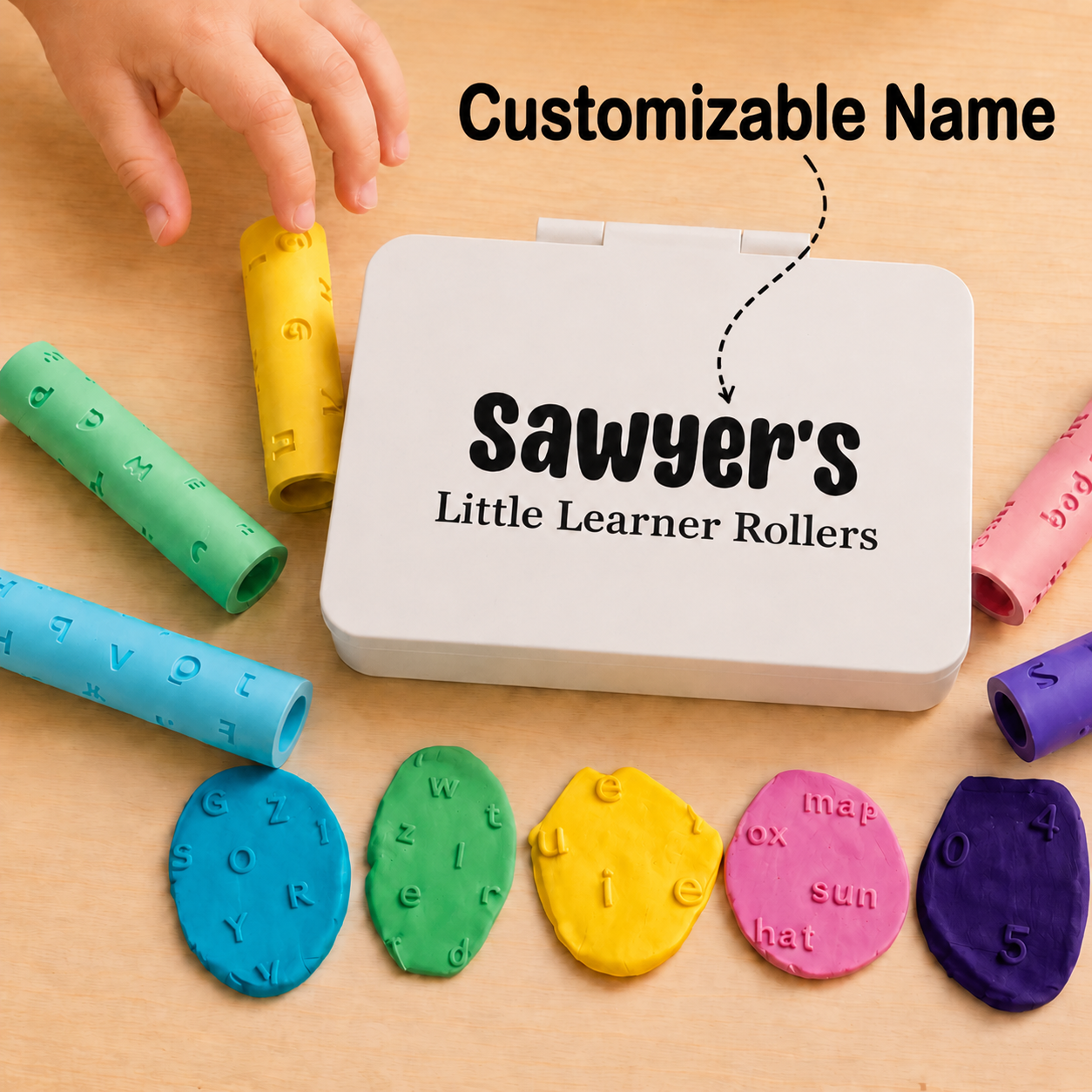 Custom Playdough Word Roller with Words and Symbols Classroom Literacy Gift for Teachers