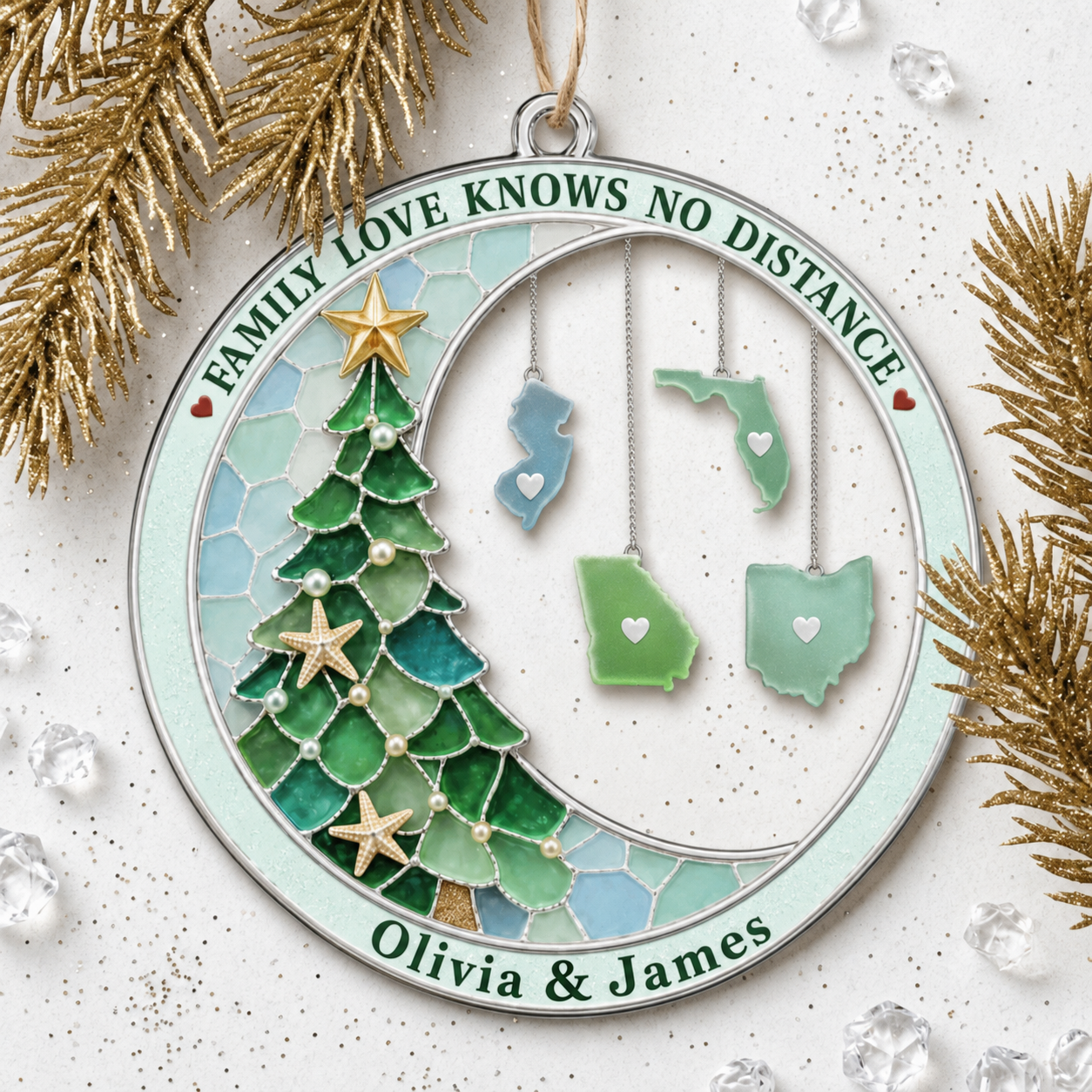 Personalized Family Christmas Tree Ornament