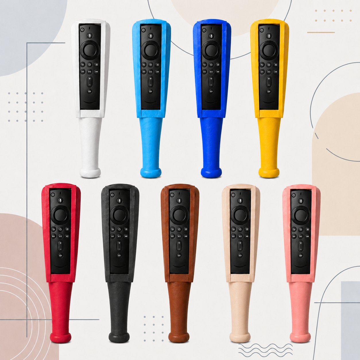 Blue and White Baseball Bat Fire TV Remote Holder for Short and Long Remotes Sports Fan Desk Gift