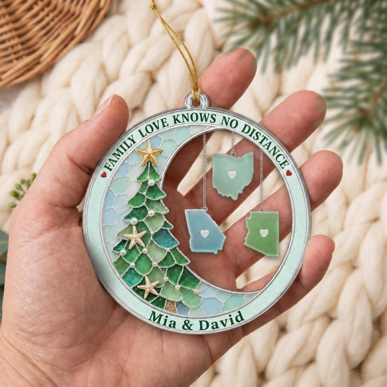 Personalized Family Christmas Tree Ornament