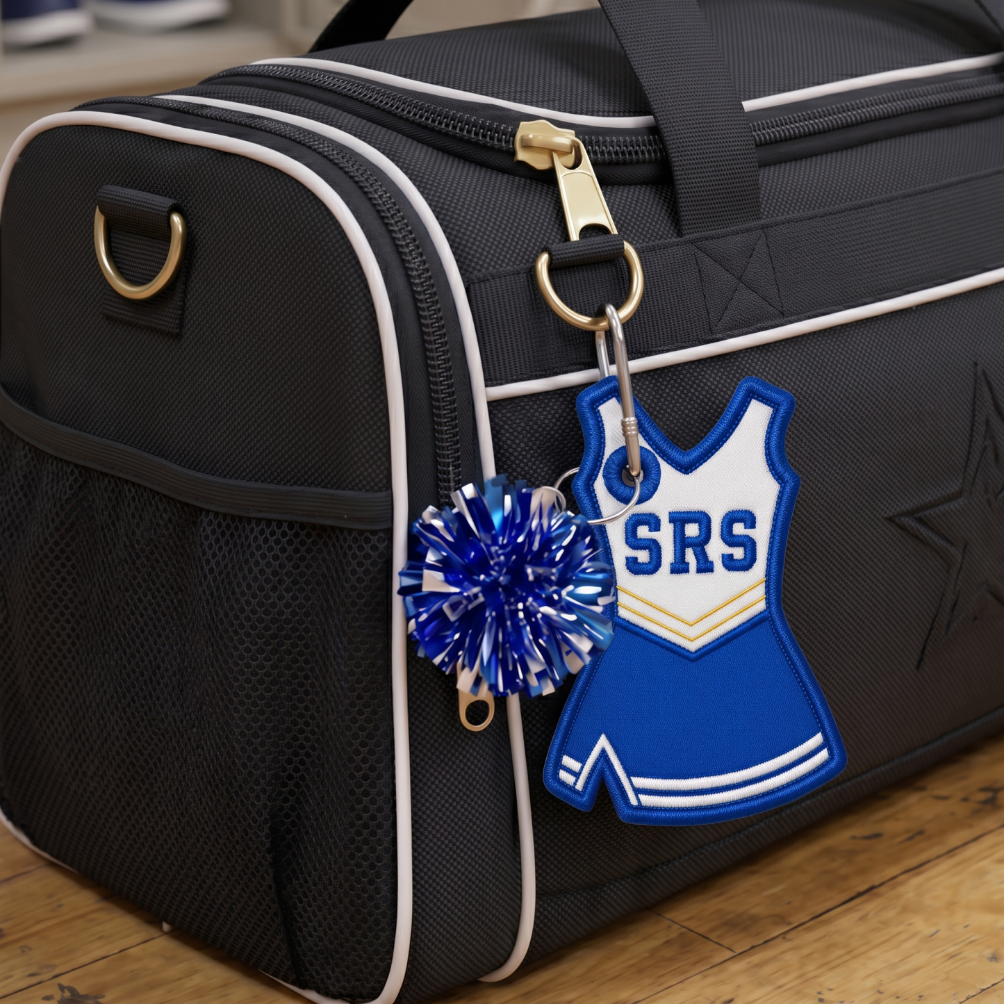 Personalized Embroidered Cheer Uniform Bag Tag with School Initials Team Gift for Cheerleaders