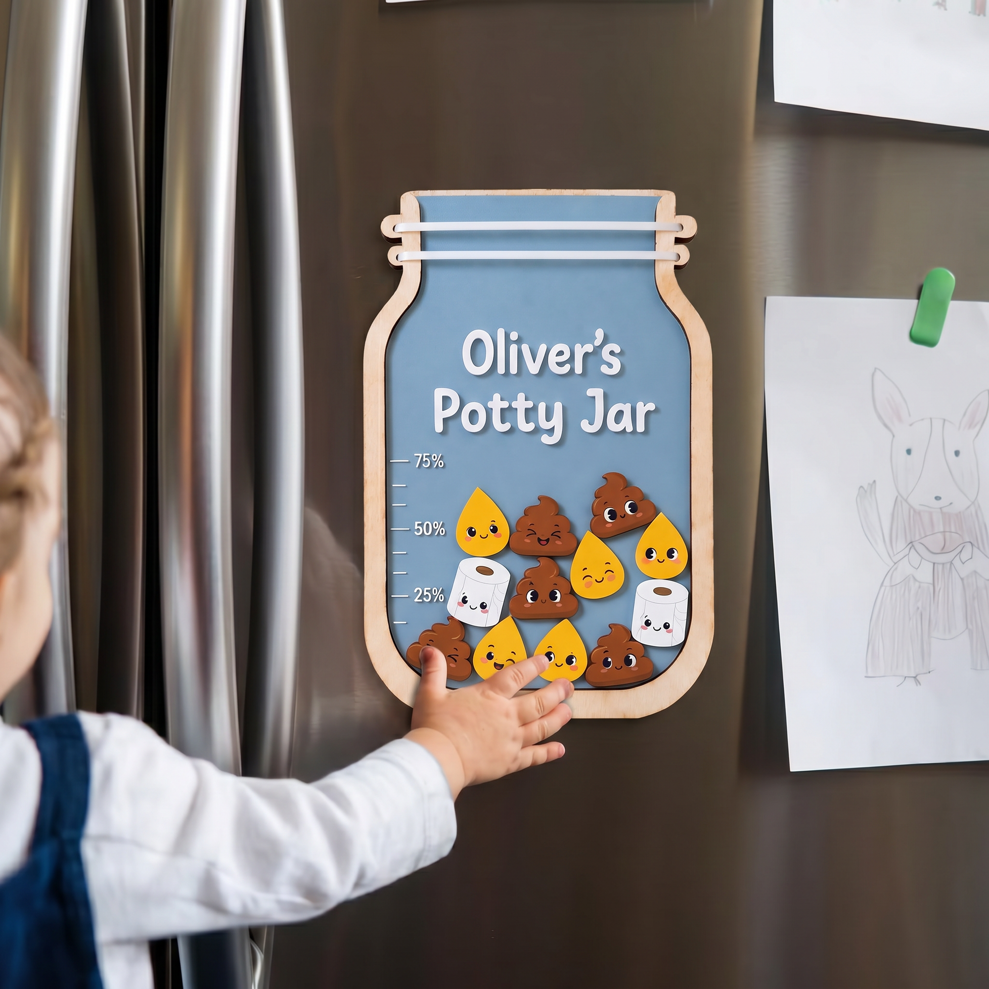 Personalized Wooden Potty Training Reward Jar with Name and Color Toddler Milestone Gift for Parents
