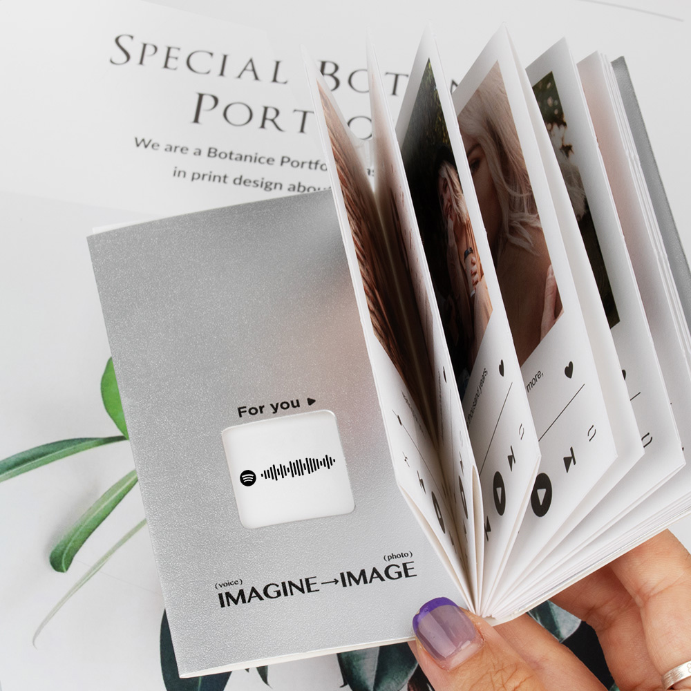 Personalized Mini Photo Album – iPod Music Player Style Pocket Book, 16 Custom Photos, Gift for Him, Her, or Couples