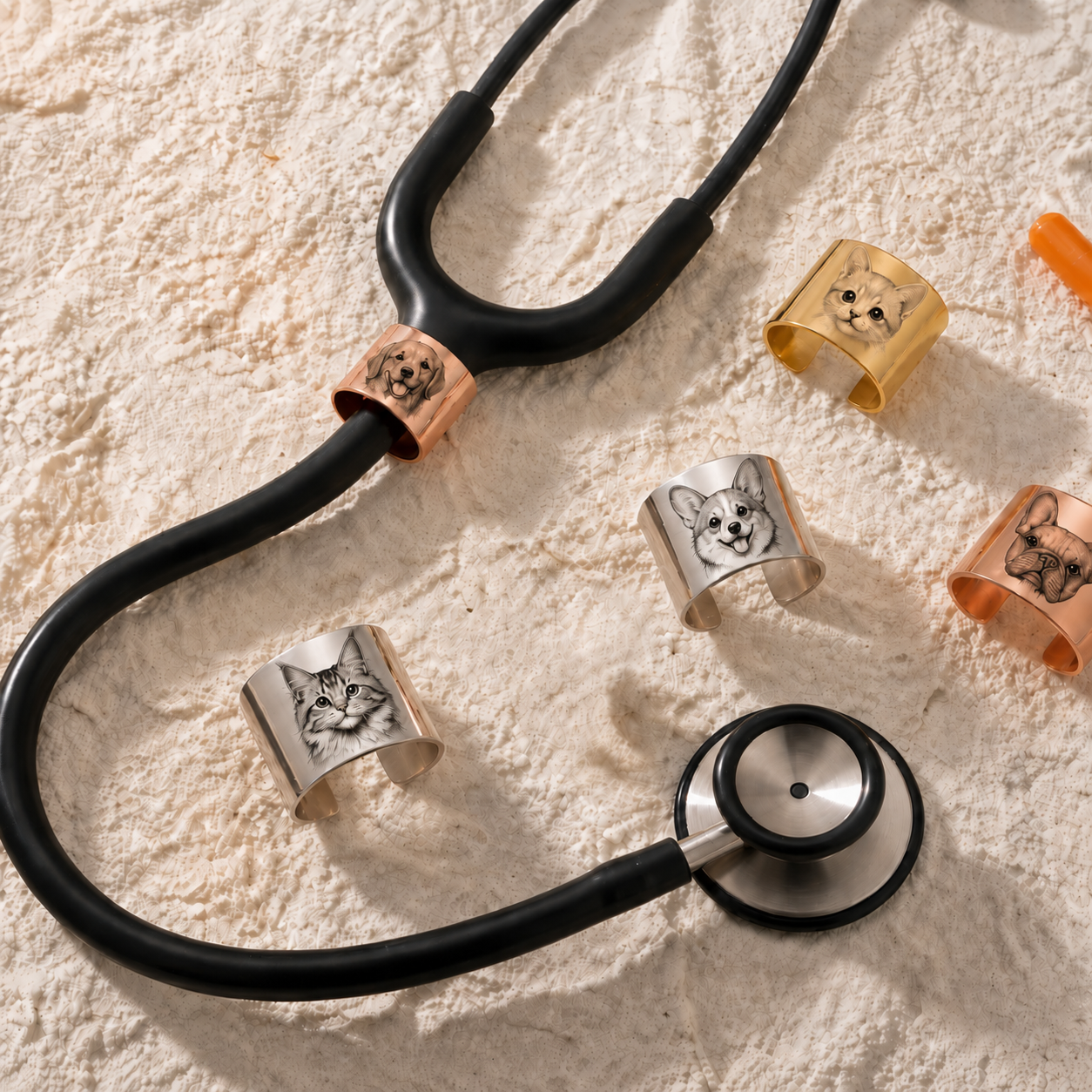 Custom Pet Photo Stethoscope ID Charm