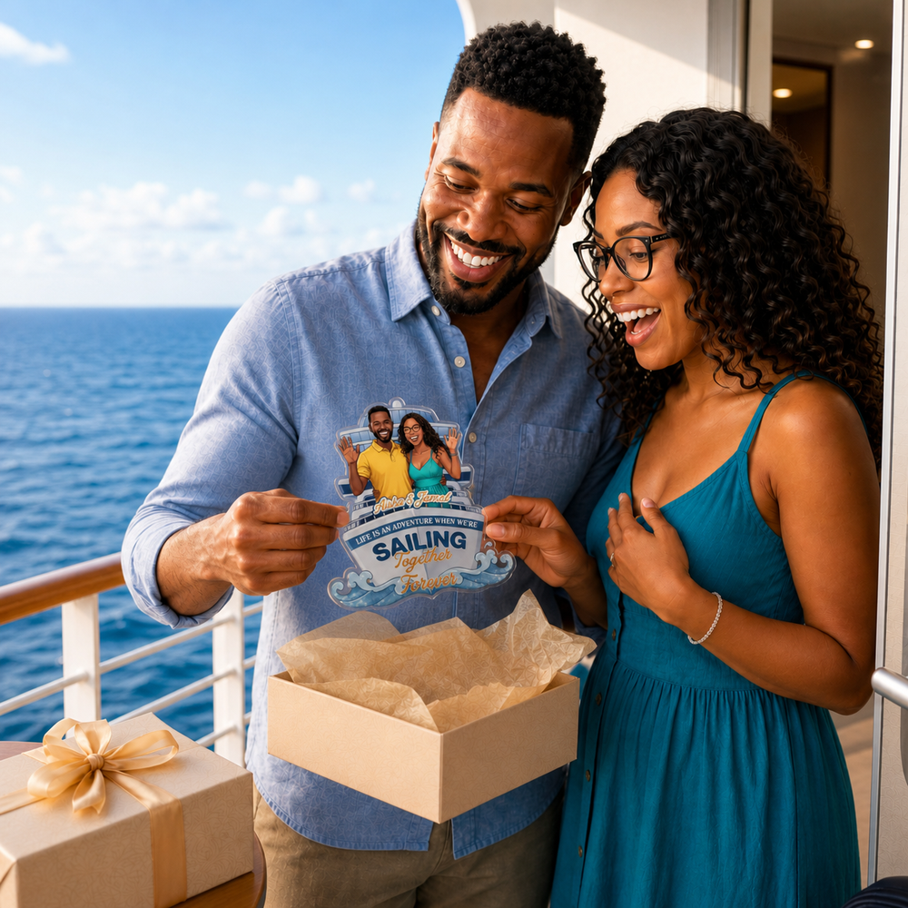 Cruise gift moment with personalized magnet