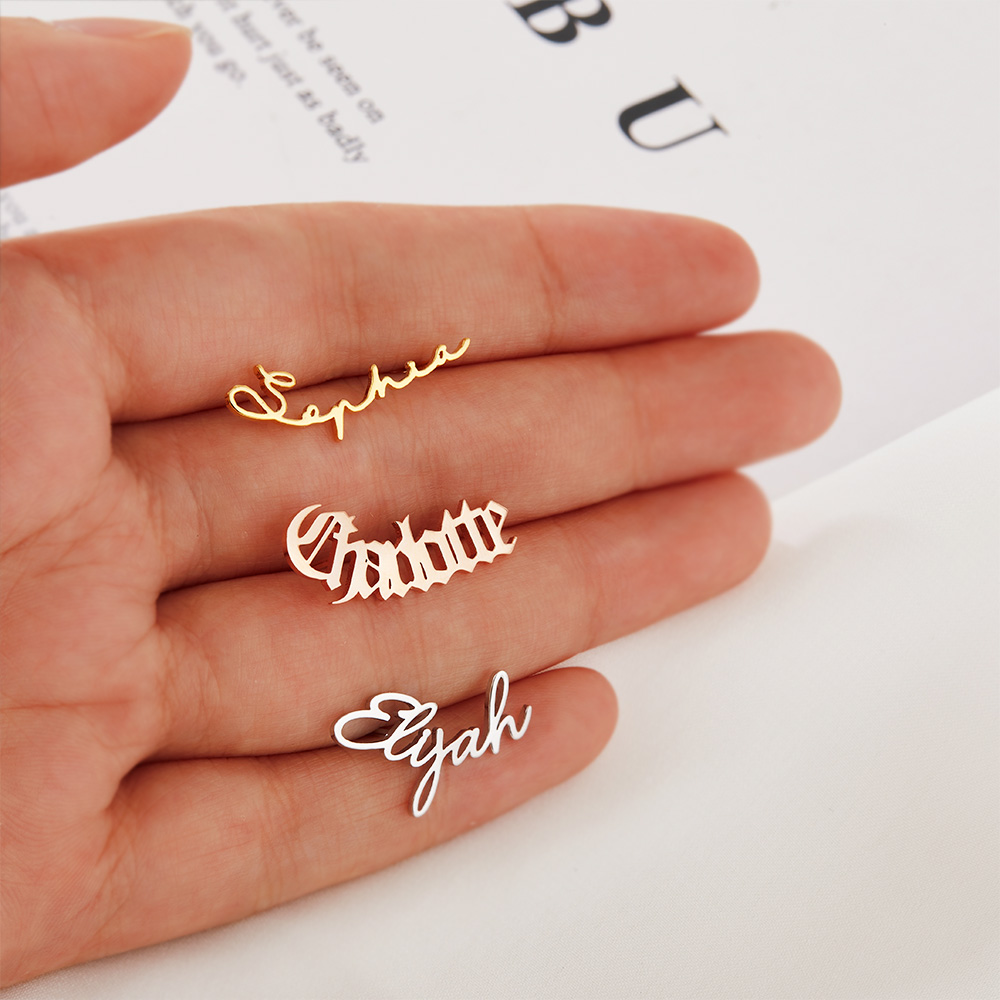 Personalized Minimalist Name Stud Earrings, Monogram Jewelry, Birthday/Anniversary Gift for Girlfriend/Wife/Her