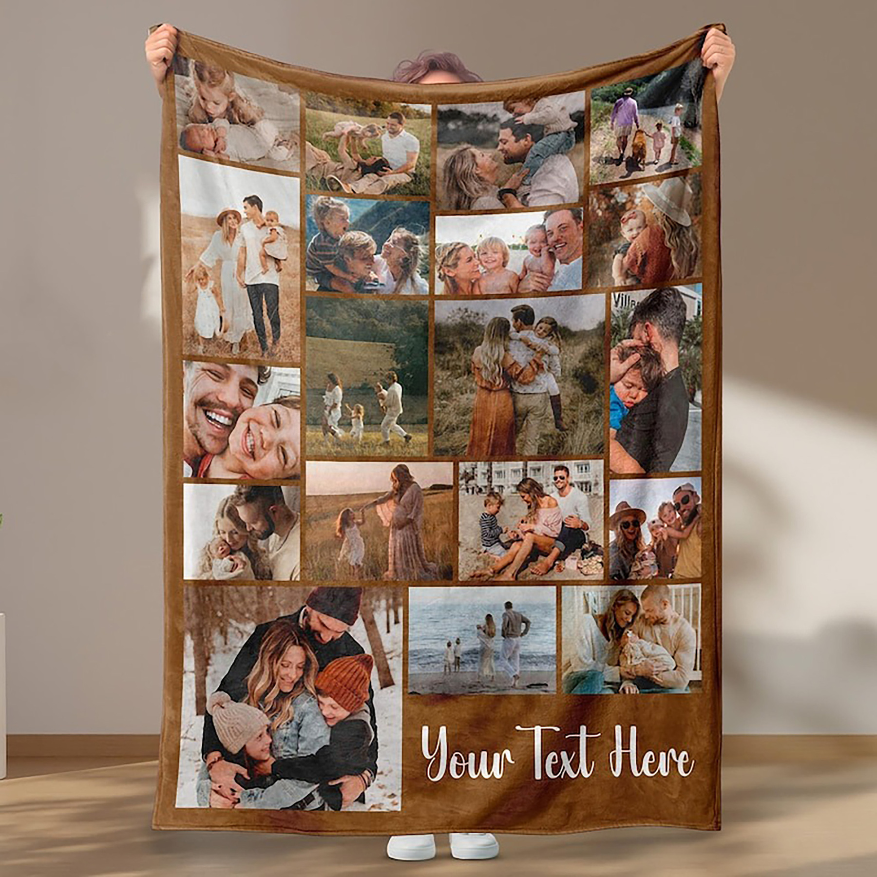 Personalized Photo&Text Blanket, Family Blanket, Memorial Gift, Couple Gift, Birthday/Anniversary Gift
