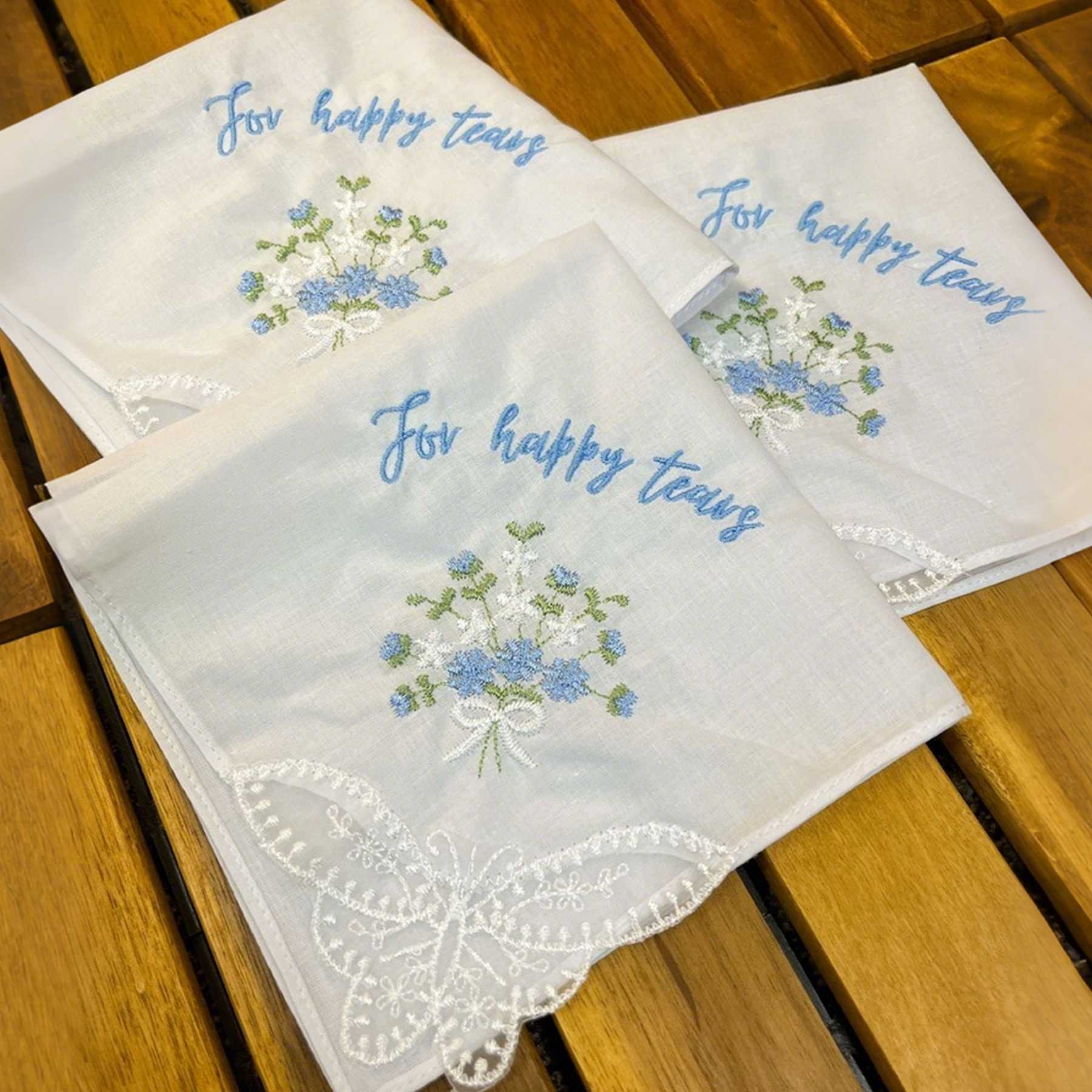 Personalized Wedding Handkerchief, Bridal Handkerchief, For Happy Tears, Wedding Keepsake