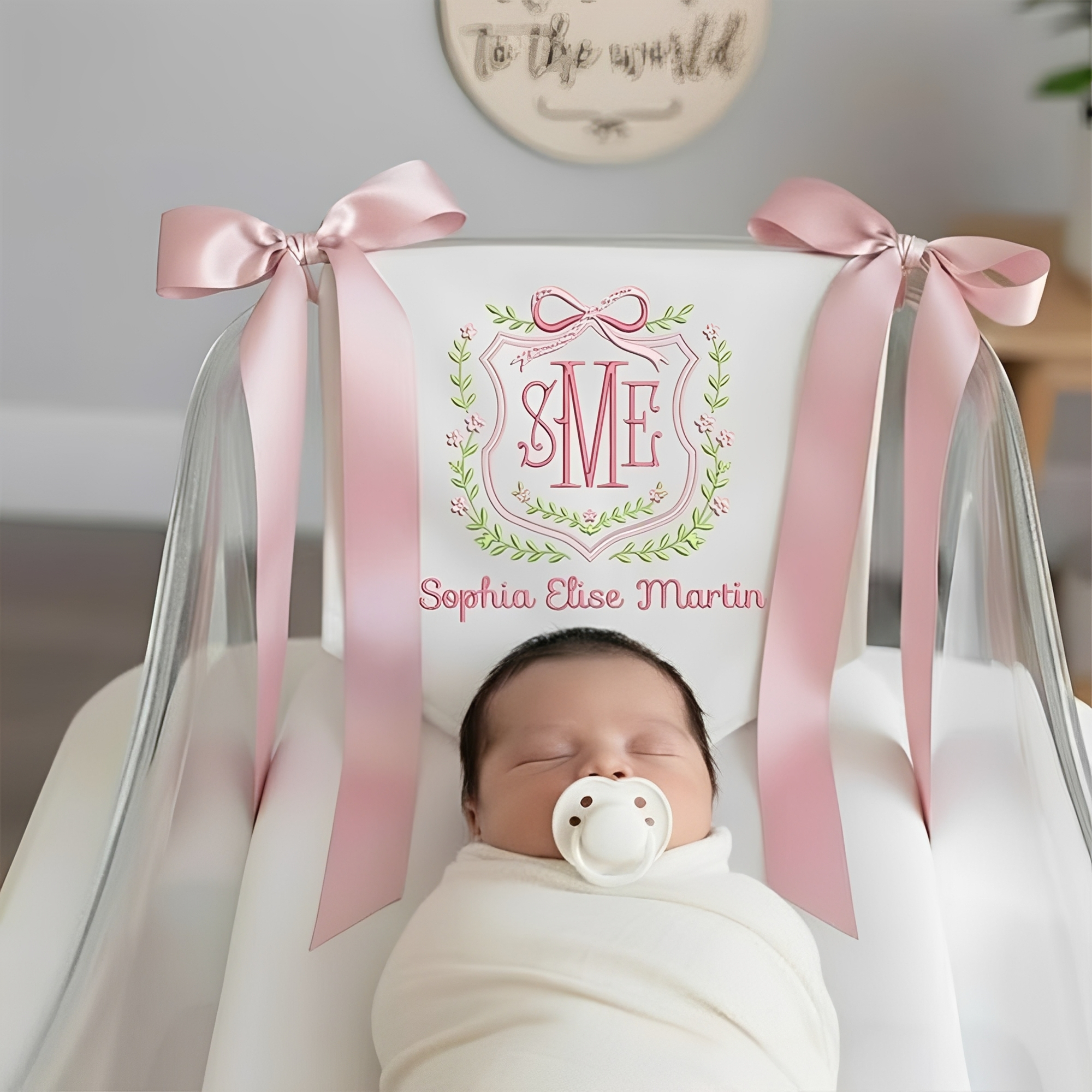 Custom Baby Banner with Initial & Name, Welcome Banner, Announcement Banner, Baby Shower Gift