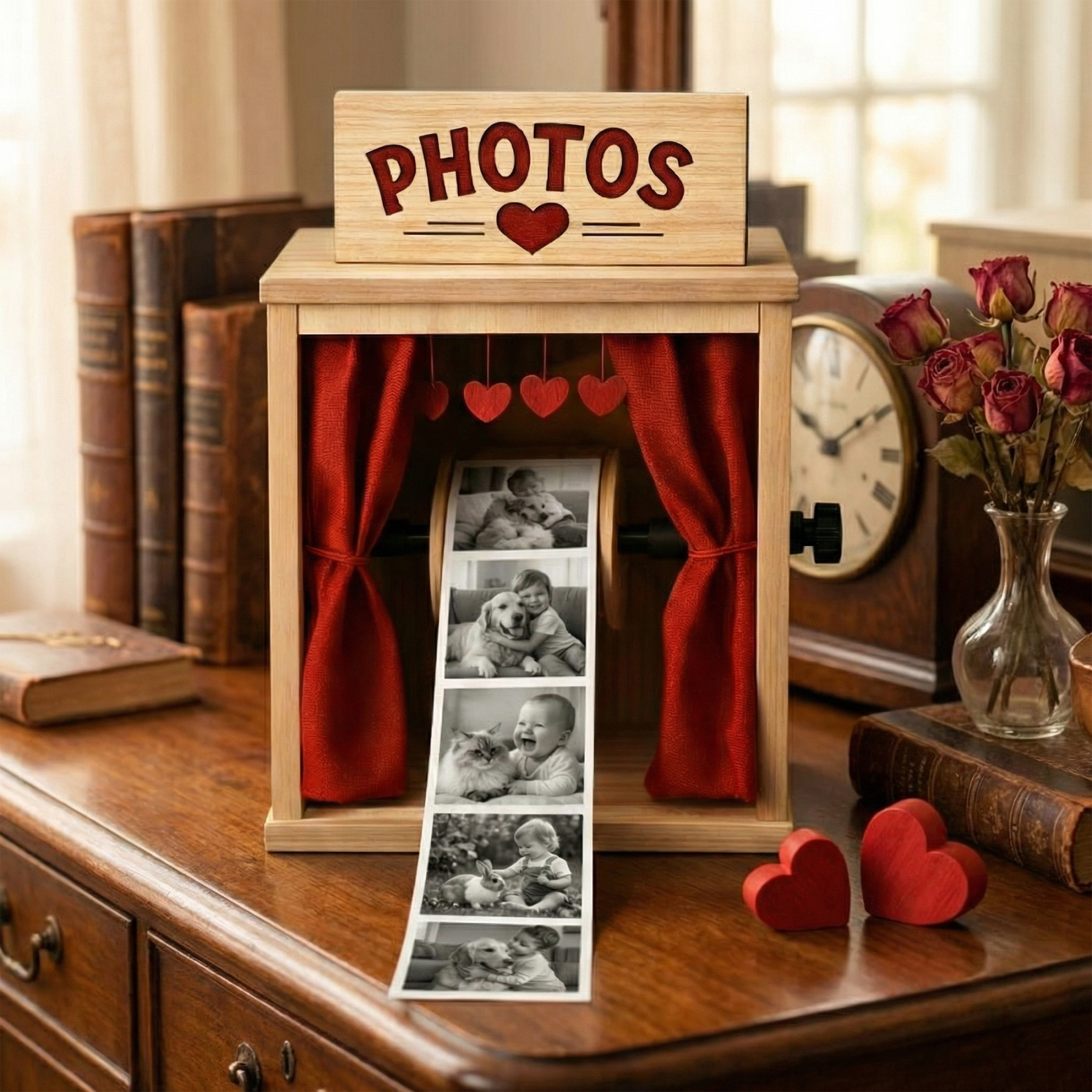 Personalized Photo Booth, Manual Sliding Photo Booth, Personalized Keepsake, Home Decor